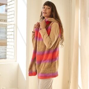 Koolaburra By UGG Colorful Striped Fuzzy Sherpa Vest